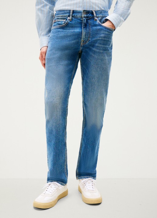 Tommy Hilfiger Core Denton straight leg jeans met medium wassing - detail 8 indigo