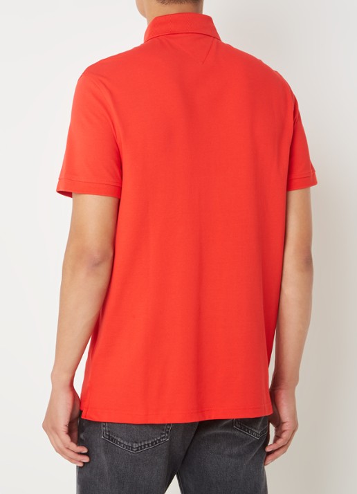 Tommy Hilfiger Core regular fit polo van piqué katoen met logoborduring - achterkant fireworks-sne / rood