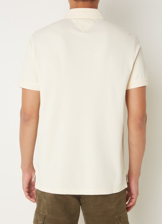 Tommy Hilfiger Core regular fit polo van piqué katoen met logoborduring - achterkant 2 calico-aef / beige