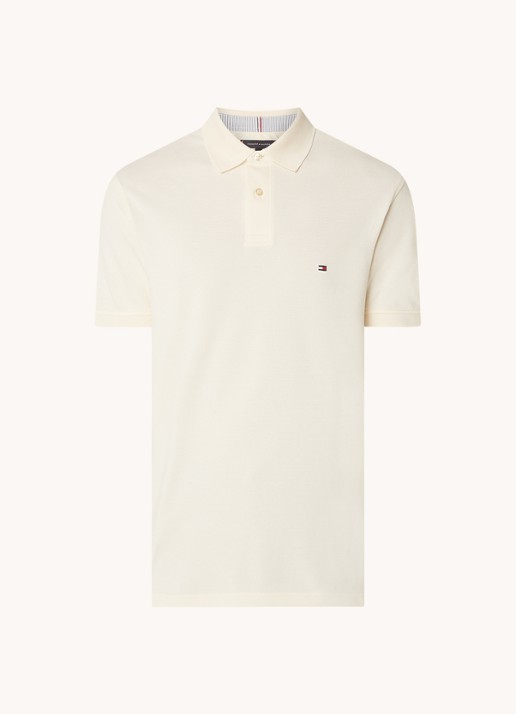 Tommy Hilfiger Core regular fit polo van piqué katoen met logoborduring - voorkant 3 calico-aef / beige