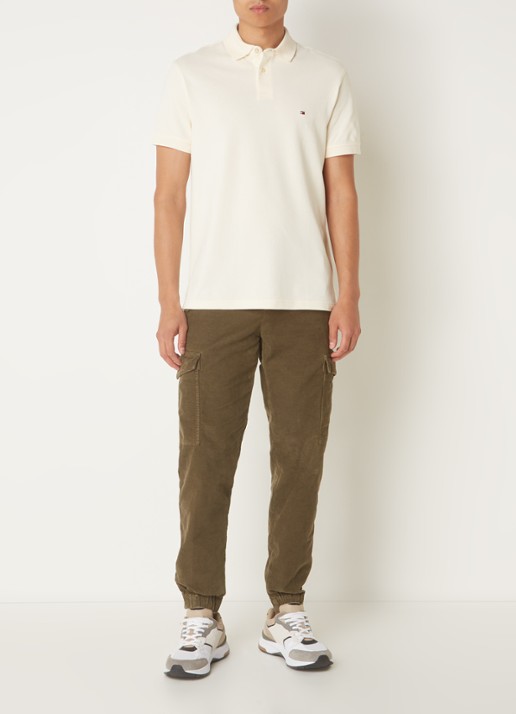 Tommy Hilfiger Core regular fit polo van piqué katoen met logoborduring - voorkant 4 calico-aef / beige