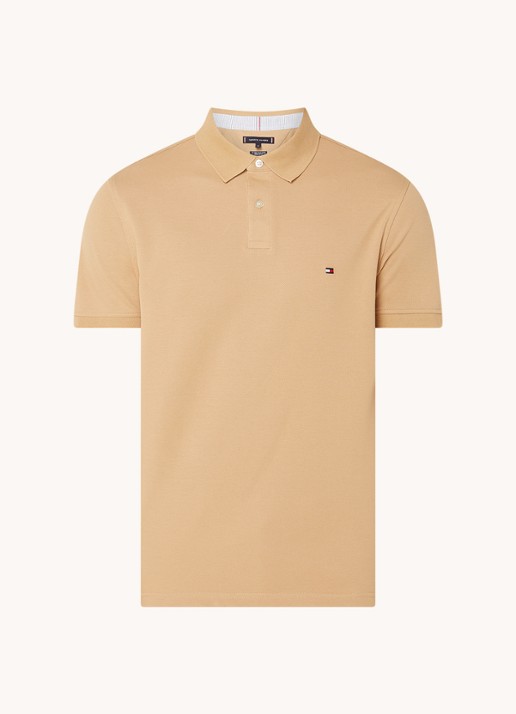 Tommy Hilfiger Core regular fit polo van piqué katoen met logoborduring - voorkant 2 classic khaki-rbl / beige