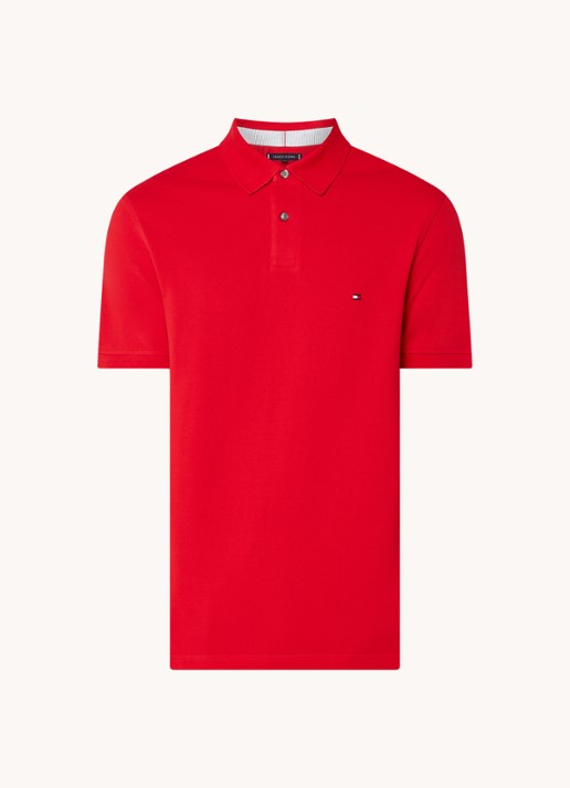 Tommy Hilfiger Core regular fit polo van piqué katoen met logoborduring - voorkant 7 primary red-xlg / rood