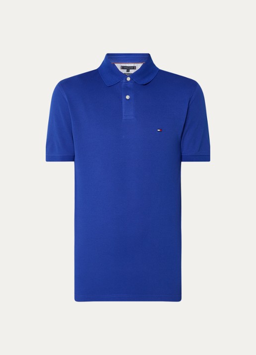Tommy Hilfiger Core regular fit polo van piqué katoen met logoborduring - voorkant 3 wedge blue-d03 / blauw