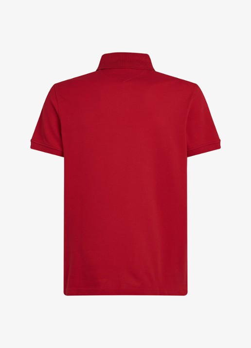 Tommy Hilfiger Core regular fit polo van piqué katoen met logoborduring - voorkant 9 primary red-xlg / rood