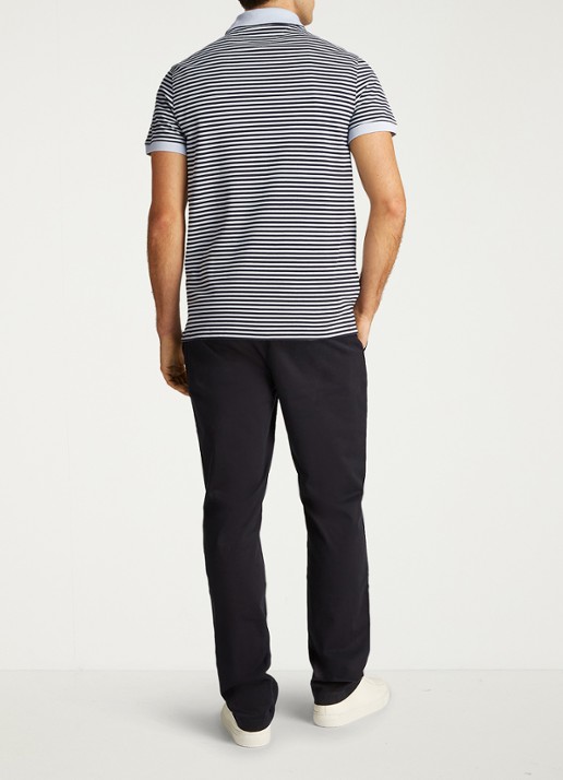 Tommy Hilfiger Core regular fit polo van piqué katoen met logoborduring - achterkant breezy blue / dessert / blauw