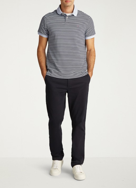 Tommy Hilfiger Core regular fit polo van piqué katoen met logoborduring - voorkant 6 breezy blue / dessert / blauw