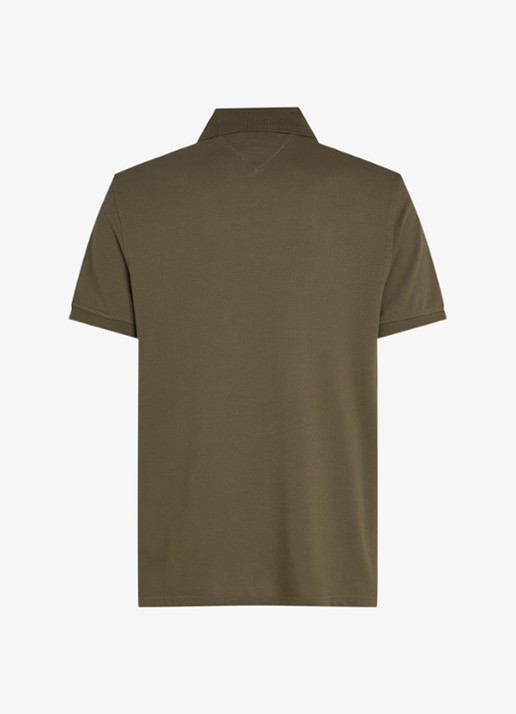 Tommy Hilfiger Core regular fit polo van piqué katoen met logoborduring - detail 6 platinum olive-rbn / groen