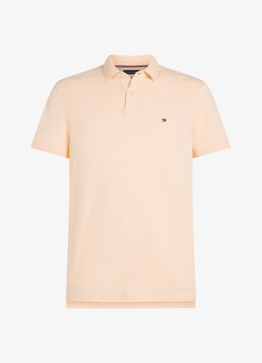 Tommy Hilfiger Core regular fit polo van piqué katoen met logoborduring - voorkant whipped papaya-tma / beige