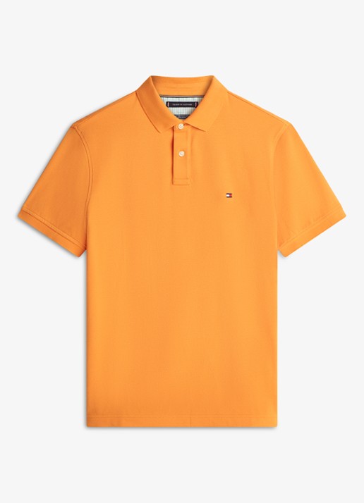 Tommy Hilfiger Core regular fit polo van piqué katoen met logoborduring - voorkant 4 orange tulip