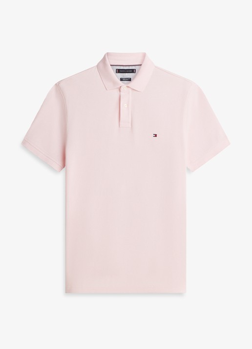 Tommy Hilfiger Core regular fit polo van piqué katoen met logoborduring - voorkant pink lily-tpb