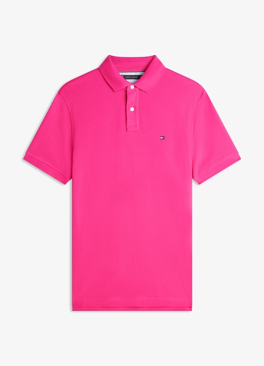 Tommy Hilfiger Core regular fit polo van piqué katoen met logoborduring - voorkant 2 eccentric magenta-tzo / roze