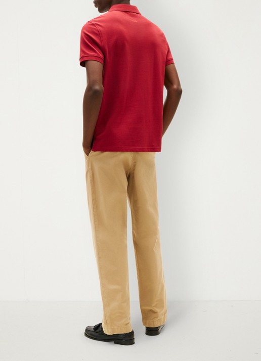 Tommy Hilfiger Core regular fit polo van piqué katoen met logoborduring - achterkant 3 regatta red-xit / rood