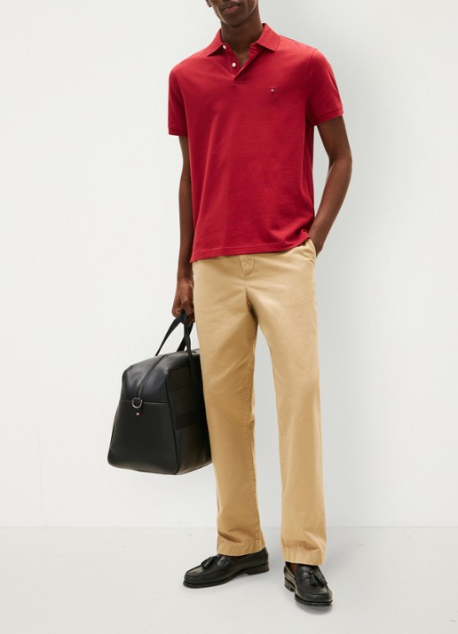 Tommy Hilfiger Core regular fit polo van piqué katoen met logoborduring - voorkant 2 regatta red-xit / rood