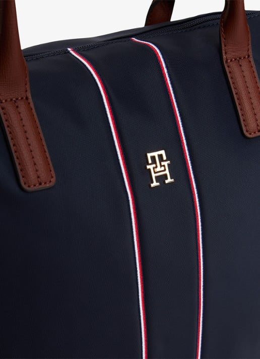 Tommy Hilfiger Corporate tot shopper met logo - detail 2 donkerblauw