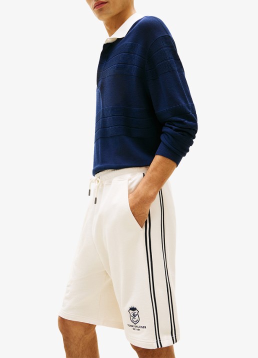 Tommy Hilfiger Country Club loose fit korte broek met logoborduring - detail 2 wit
