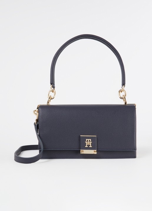 Tommy Hilfiger Crossbodytas met afneembare schouderriem - voorkant 4 donkerblauw
