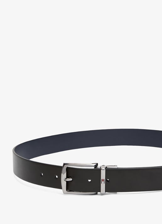 Tommy Hilfiger Denton reversible riem van leer - achterkant donkerblauw