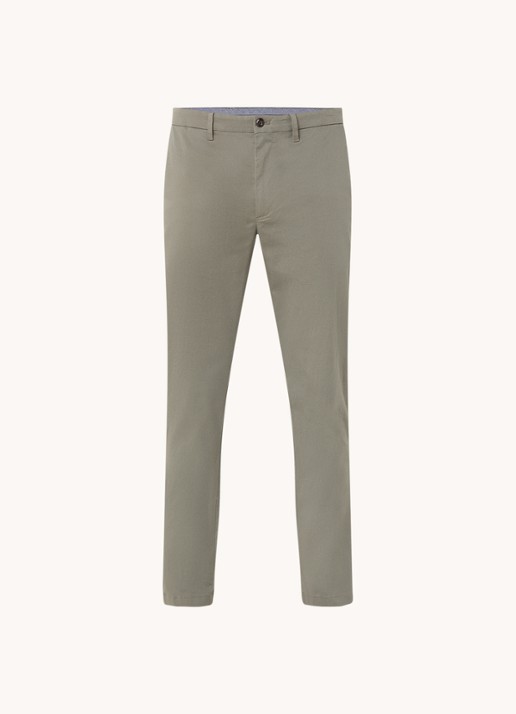 Tommy Hilfiger Denton slim fit chino met steekzakken  - voorkant 3 olijfgroen
