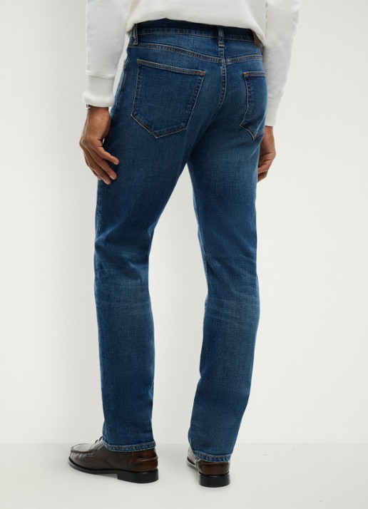 Tommy Hilfiger Denton slim-straight fit jeans met medium wassing - achterkant indigo