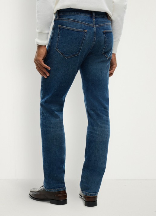 Tommy Hilfiger Denton slim-straight fit jeans met medium wassing - achterkant 2 indigo