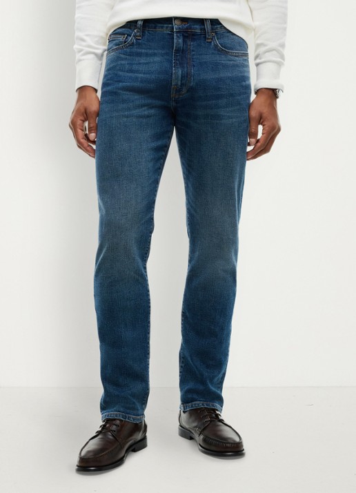 Tommy Hilfiger Denton slim-straight fit jeans met medium wassing - detail 7 indigo