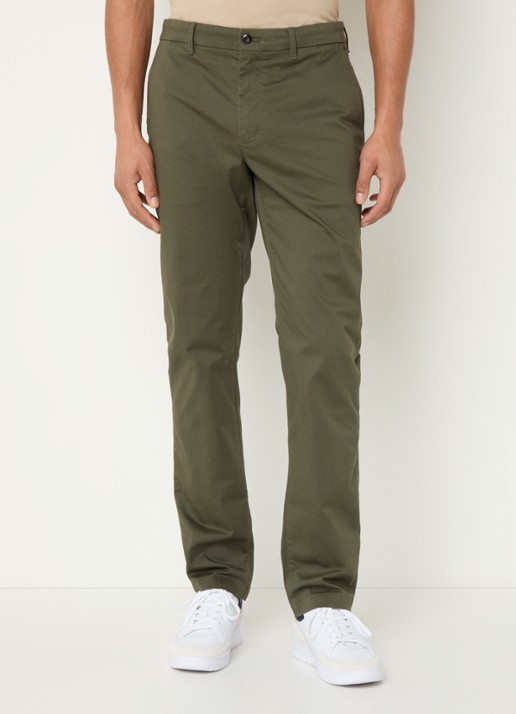 Tommy Hilfiger Denton straight fit chino met steekzakken - detail 6 mosgroen