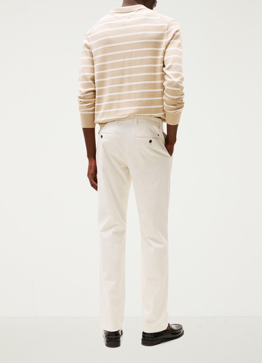 Tommy Hilfiger Denton straight fit chino met steekzakken - achterkant 3 beige