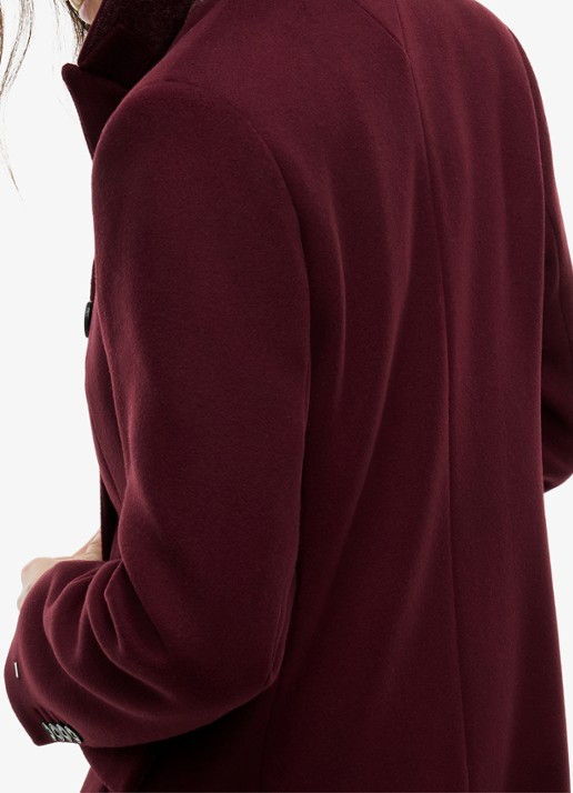 Tommy Hilfiger Double-breasted mantel in wolblend  - detail 3 bordeauxrood
