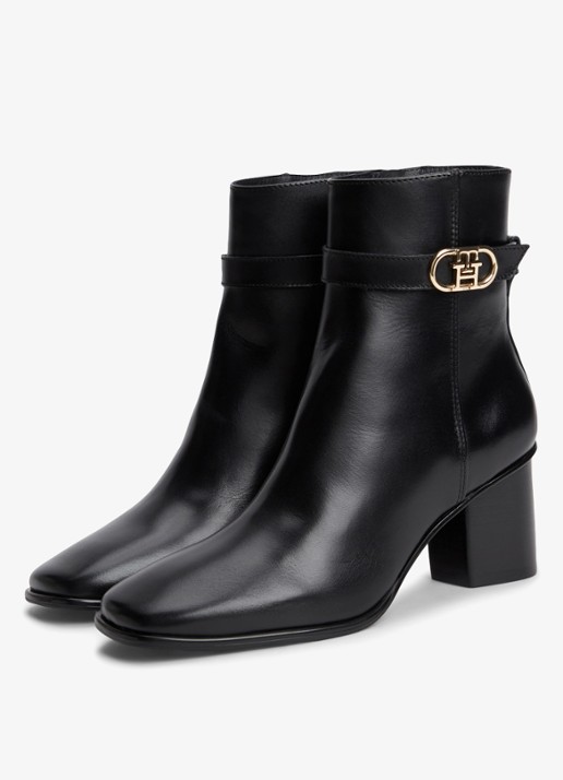 Tommy Hilfiger Enkellaars met logo - detail zwart