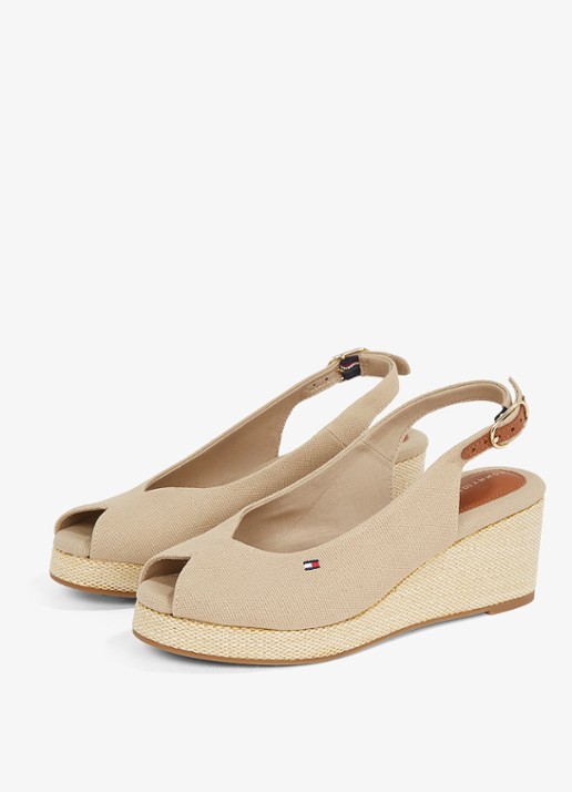 Tommy Hilfiger Espadrille met logo - detail 4 beige