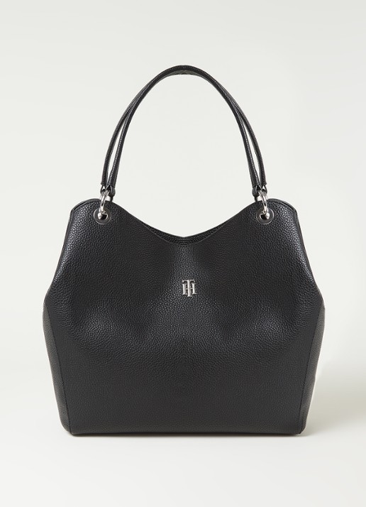 Tommy Hilfiger Essence schoudertas met logo - voorkant 4 zwart
