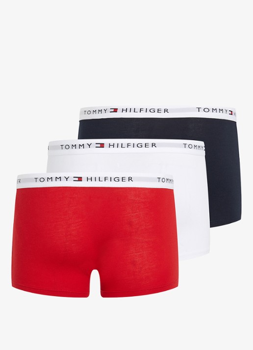 Tommy Hilfiger Essential boxershorts met logoband 3-pack - achterkant rood