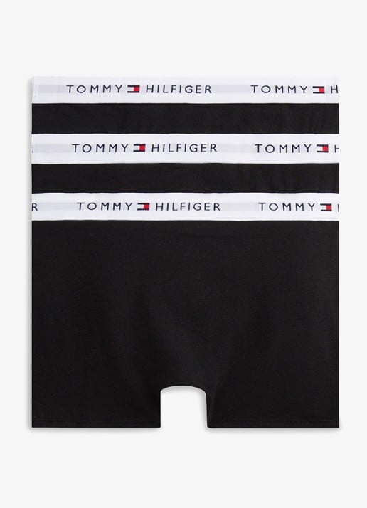 Tommy Hilfiger Essential boxershorts met logoband 3-pack - voorkant 2 zwart