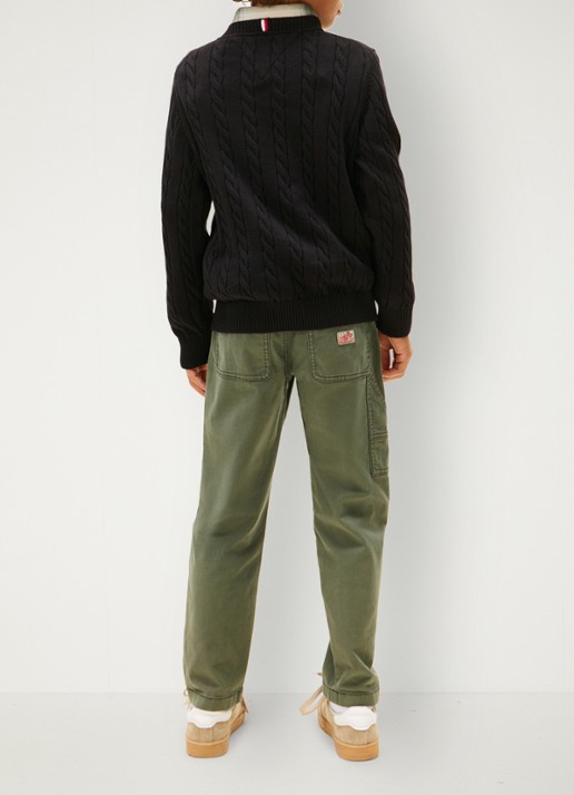 Tommy Hilfiger Essential Cable Knit Jumper - achterkant 3 zwart