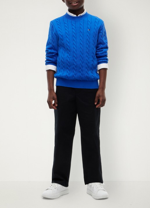 Tommy Hilfiger Essential Cable Knit Jumper - voorkant 2 vibrant blue-c6o / blauw