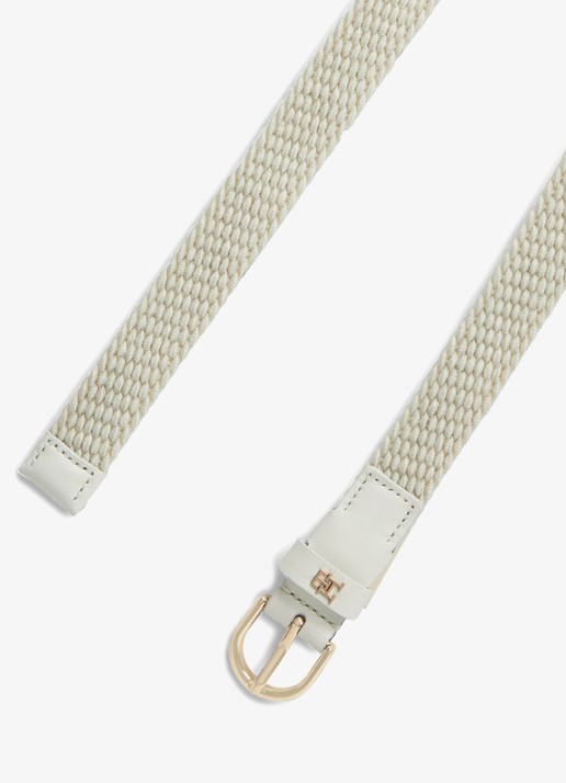 Tommy Hilfiger Essential Effortless 2.5 riem met gevlochten detail - detail creme