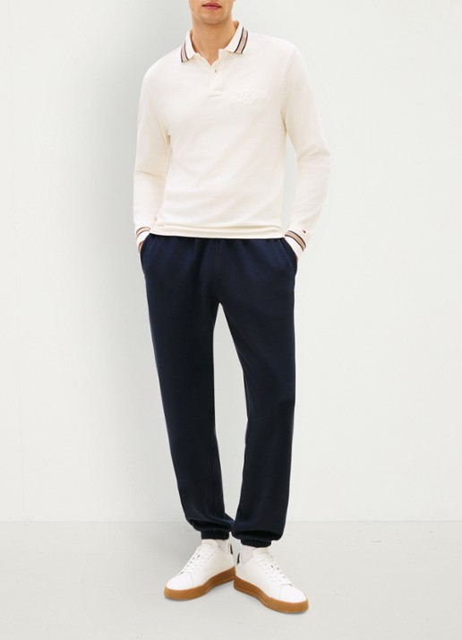 Tommy Hilfiger Essential joggingbroek met logoborduring - voorkant 6 blauw