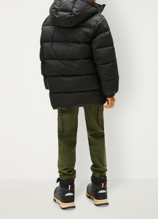Tommy Hilfiger Essential parka met capuchon - achterkant 3 zwart