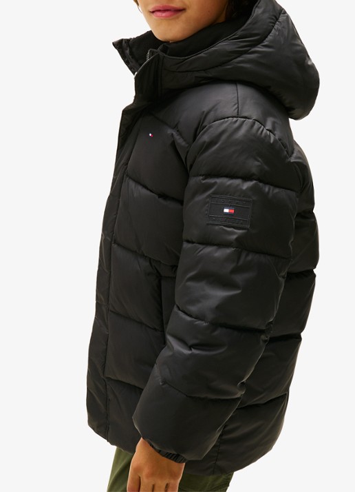 Tommy Hilfiger Essential parka met capuchon - detail zwart
