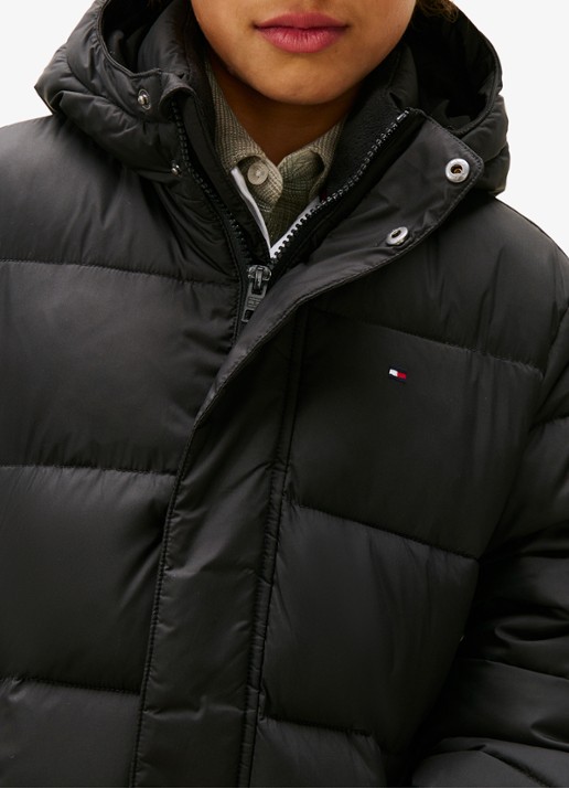 Tommy Hilfiger Essential parka met capuchon - detail 2 zwart