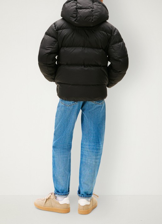 Tommy Hilfiger Essential puffer jas met capuchon - achterkant zwart