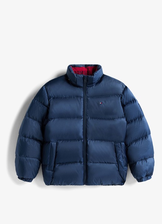 Tommy Hilfiger Essential puffer jas met capuchon - detail 4 donkerblauw