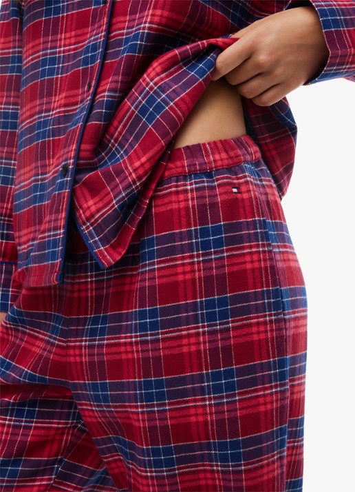 Tommy Hilfiger Essential pyjamaset met ruitdessin  - detail 2 rood