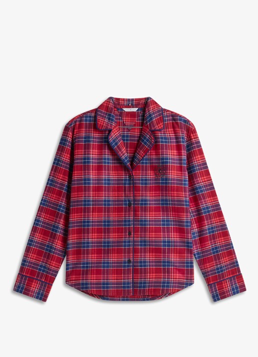 Tommy Hilfiger Essential pyjamaset met ruitdessin  - voorkant 4 rood