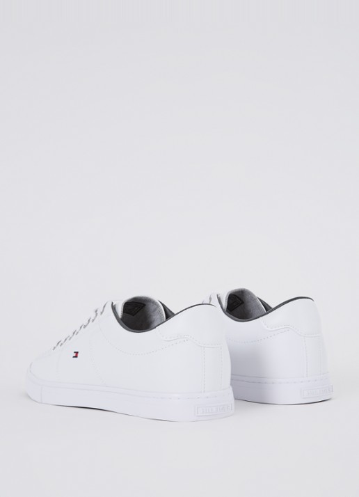 Tommy Hilfiger Essential sneaker van leer - achterkant 5 wit