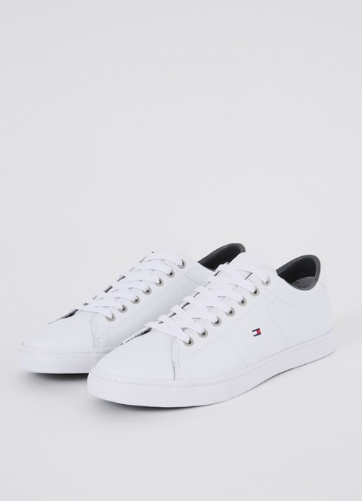 Tommy Hilfiger Essential sneaker van leer - detail 2 wit
