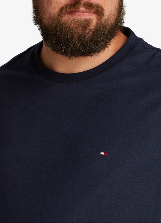 Tommy Hilfiger Essential T-shirt met ronde hals - detail 2 donkerblauw