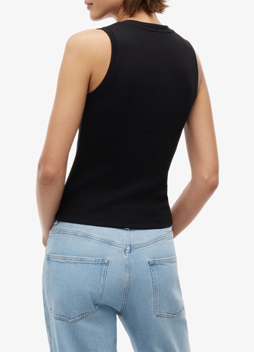 Tommy Hilfiger Essential tanktop met logo - achterkant zwart