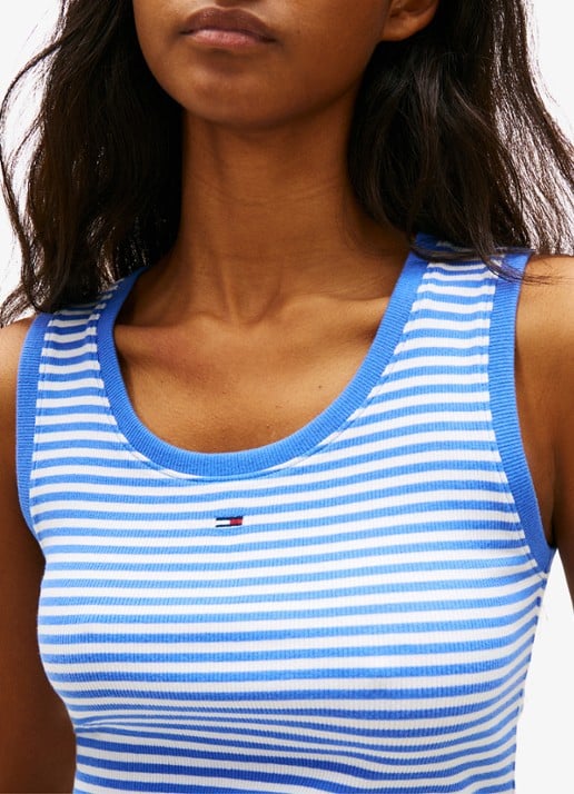 Tommy Hilfiger Essential tanktop met logo - detail 2 blauw